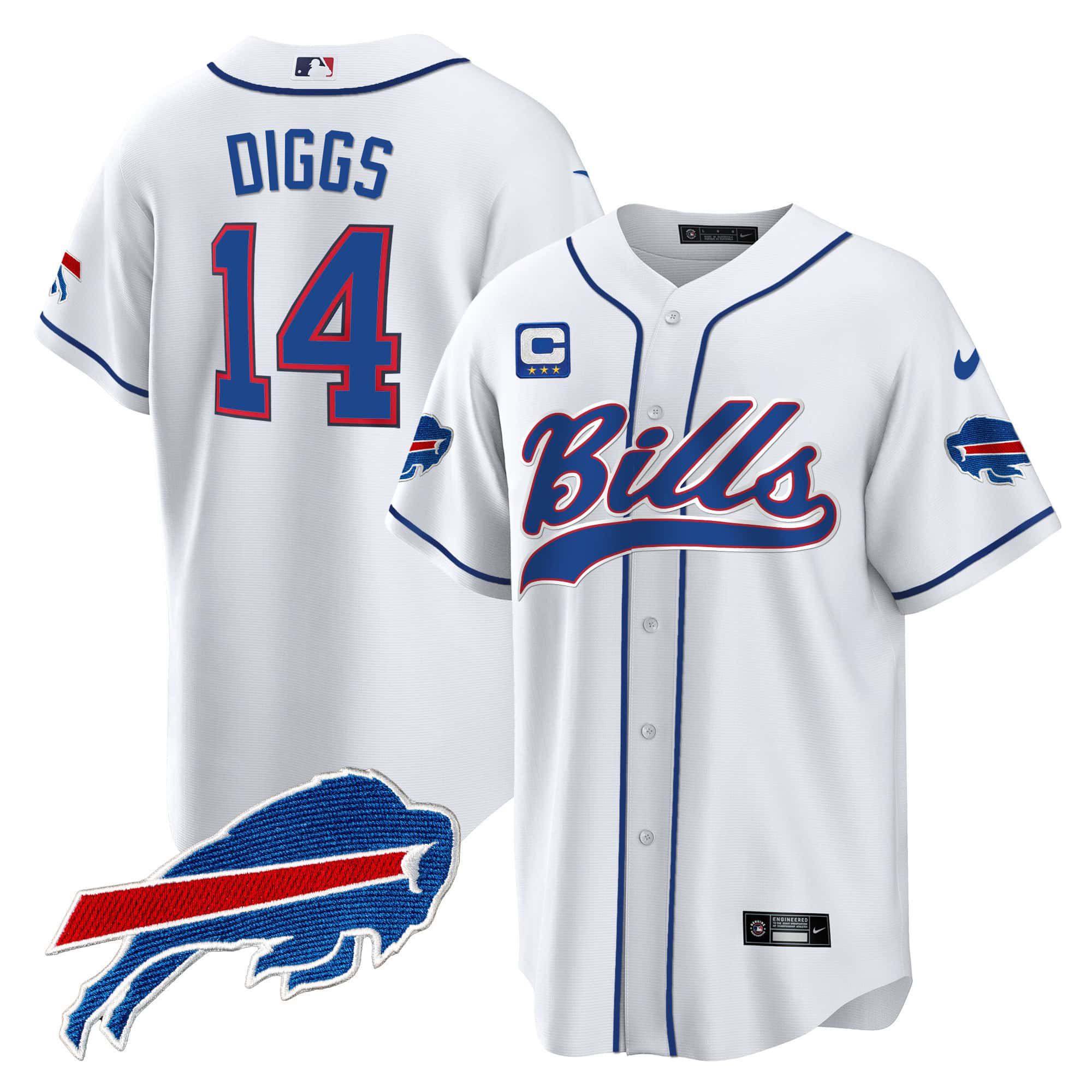 Men Buffalo Bills #14 Diggs White 2024 Nike Baseball Game NFL Jersey->indianapolis colts->NFL Jersey